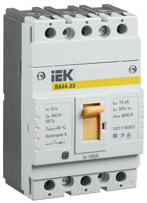 Авт. выкл. ВА44 33 3Р 160А 15кА IEK SVA4410-3-0160 - фото 238793