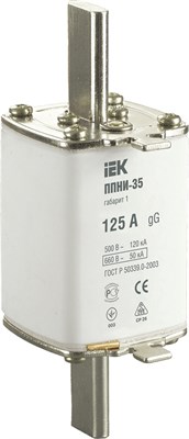 Плавкая вставка предохранителя ППНИ-35, габарит 1, 125А IEK DPP30-125 - фото 238836