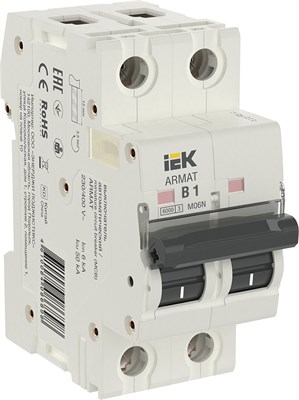 ARMAT Авт. выкл. M06N 2P B 1А IEK AR-M06N-2-B001 - фото 238885