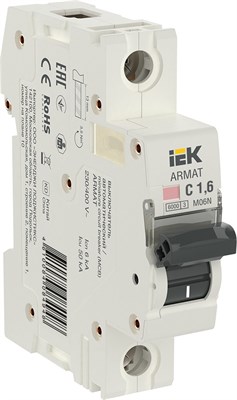 ARMAT Авт. выкл. M06N 1P C 1,6А IEK AR-M06N-1-C1D6 - фото 238950