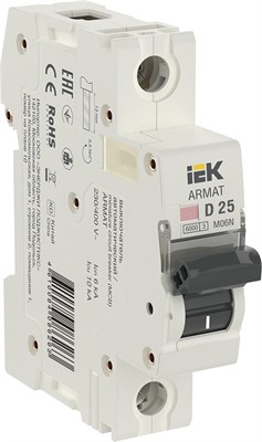 ARMAT Авт. выкл. M06N 1P D 25А IEK AR-M06N-1-D025 - фото 239011