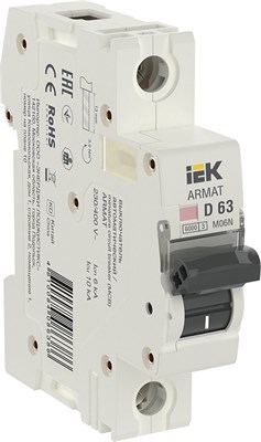 ARMAT Авт. выкл. M06N 1P D 63А IEK AR-M06N-1-D063 - фото 239015