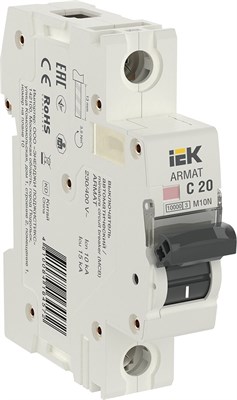 ARMAT Авт. выкл. M10N 1P C 20А IEK AR-M10N-1-C020 - фото 239090