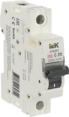 ARMAT Авт. выкл. M10N 1P C 25А IEK AR-M10N-1-C025 - фото 239091