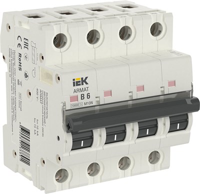 ARMAT Авт. выкл. M10N 4P B 6А IEK AR-M10N-4-B006 - фото 239215