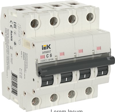 ARMAT Авт. выкл. M10N 4P C 6А IEK AR-M10N-4-C006 - фото 239231