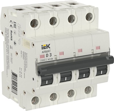 ARMAT Авт. выкл. M10N 4P D 3А IEK AR-M10N-4-D003 - фото 239244