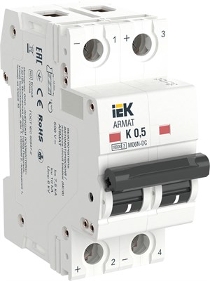 ARMAT Авт. выкл. M06N-DC 2P K 0,5А IEK AR-M06N-2-K0D5DC - фото 239352