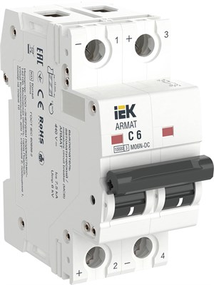ARMAT Авт. выкл. M06N-DC 2P C 6А IEK AR-M06N-2-C006DC - фото 239374