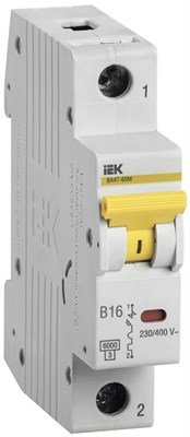 KARAT Авт. выкл. ВА47-60M 1P B 16А 6кА IEK MVA31-1-016-B - фото 239580