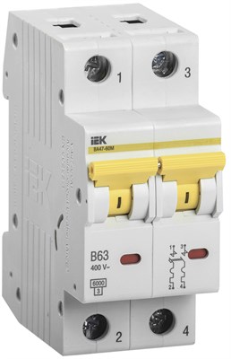 KARAT Авт. выкл. ВА47-60M 2P B 63А 6кА IEK MVA31-2-063-B - фото 239599