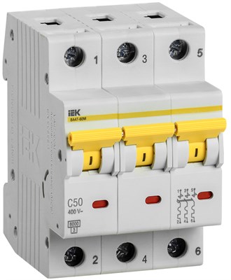 KARAT Авт. выкл. ВА47-60M 3P C 50А 6кА IEK MVA31-3-050-C - фото 239668