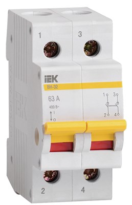 KARAT Выключатель нагрузки (мини-рубильник) ВН-32 2P 63А IEK MNV10-2-063 - фото 240304