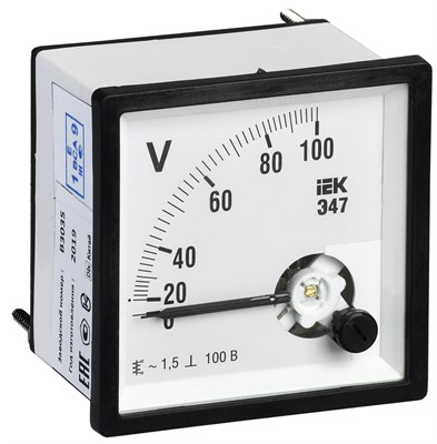 Вольтметр Э47 100В кл. точн. 1,5 72х72мм IPV10-6-0100-E - фото 240427