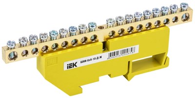 Шина PE "земля" на DIN-изол ШНИ-6х9-18-Д-Ж IEK YNN10-69-18D-K05 - фото 240892