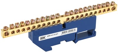 Шина N "ноль" на DIN-изол ШНИ-6х9-22-Д-С IEK YNN10-69-22D-K07 - фото 240895