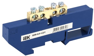 Шина N "ноль" на DIN-изол ШНИ-6х9-4-Д-С IEK YNN10-69-4D-K07 - фото 240898