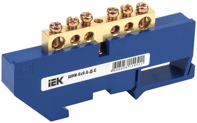 Шина N "ноль" на DIN-изол ШНИ-6х9-6-Д-С IEK YNN10-69-6D-K07 - фото 240900