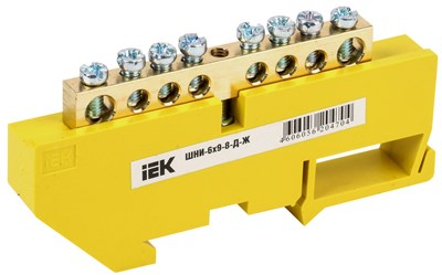 Шина PE "земля" на DIN-изол ШНИ-6х9-8-Д-Ж IEK YNN10-69-8D-K05 - фото 240901
