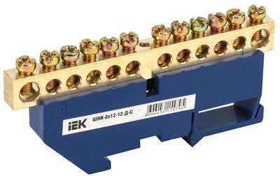Шина N "ноль" на DIN-изол ШНИ-8х12-12-Д-С IEK YNN10-812-12D-K07 - фото 240906
