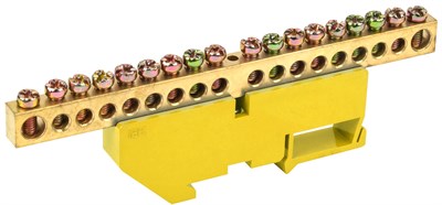 Шина PE "земля" на DIN-изол ШНИ-8х12-18-Д-Ж IEK YNN10-812-18D-K05 - фото 240911