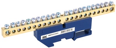 Шина N "ноль" на DIN-изол ШНИ-8х12-22-Д-С IEK YNN10-812-22D-K07 - фото 240914
