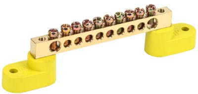 Шина PE "земля" на двух угловых изол ШНИ-6х9-10-У2-Ж IEK YNN10-69-10C2-K05 - фото 240928