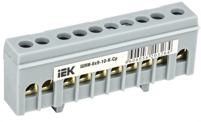 Шина L "фаза" в корп изол на DIN-рейку ШНИ-6х9-10-К-Ср IEK YNN10-69-10KD-K02 - фото 240979