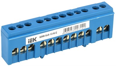 Шина N "ноль" в корп изол на DIN-рейку ШНИ-6х9-12-К-С IEK YNN10-69-12KD-K07 - фото 240981