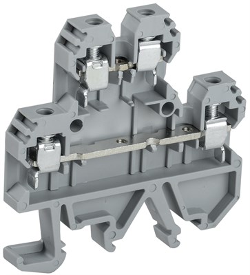 Клемма винтовая КВИ-4-2L двухуровневая 4мм2 серая IEK YZN30-004D-K03 - фото 241094