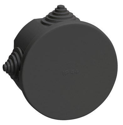 Коробка расп. КМ41237 D=75х40мм IP44 4 вв. черная IEK UKO21-075-040-000-K02-44 - фото 241854