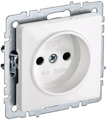 BRITE Роз. без з/к/ш 10А РС10-1-0-БрБ бел. IEK BR-R10-10-K01 - фото 241921