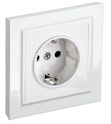 BRITE Роз. с з/к/ш 16А в сб. РСР14-1-0-БрБ бел. IEK BR-R14-16-K01-F - фото 241923