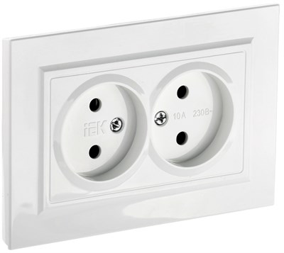 BRITE Роз. 2-я без з/к/ш 10А в сб. РС12-2-БрБ бел. IEK BR-R20-10-K01-F - фото 241927