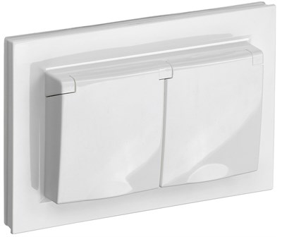 BRITE Роз. 2-я с кр. 16А в сб IP44 РСбш12-3-44-БрБ бел. IEK BR-R26-16-44-K01-F - фото 241929