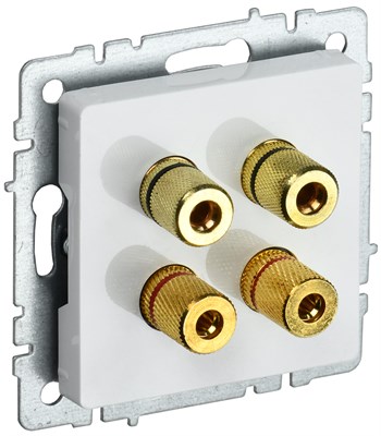 BRITE Аудиорозетка 4-мест. РА10-БрБ бел. IEK BR-S40-K01 - фото 241930