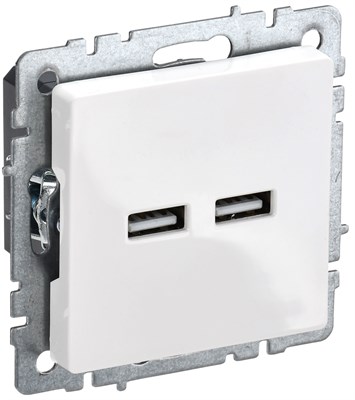 BRITE Роз. USB A+A 3,1А РЮ10-1-БрБ бел. IEK BR-U21-D31-K01 - фото 241931