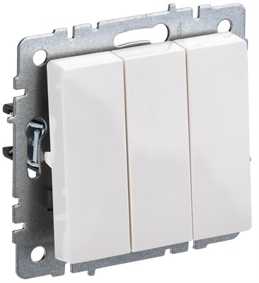 BRITE Выключ. 3-кл. 10А ВС10-3-0-БрБ бел. IEK BR-V30-0-10-K01 - фото 241940