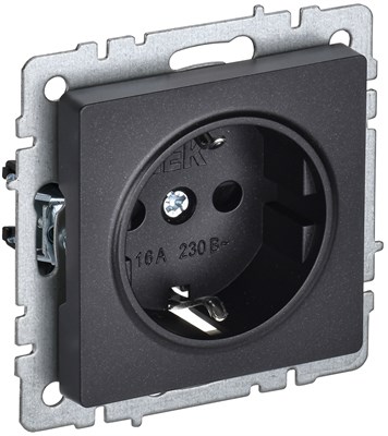 BRITE Роз. с з/к без з/ш 16А РС11-1-0-БрЧ черн. IEK BR-R11-16-K02 - фото 241949