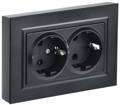 BRITE Роз. 2-я с з/к без з/ш 16А в сб. РС12-3-БрЧ черн. IEK BR-R21-16-K02-F - фото 241952