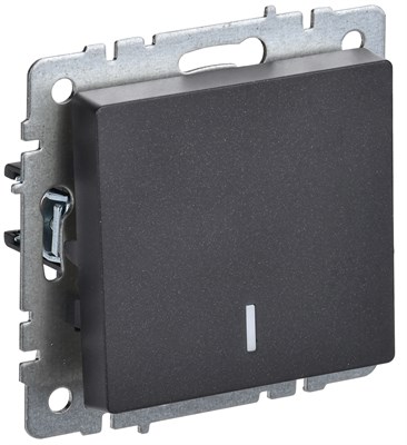 BRITE Выключ. 1-кл. с инд. 10А ВС10-1-1-БрЧ черн. IEK BR-V10-1-10-K02 - фото 241958