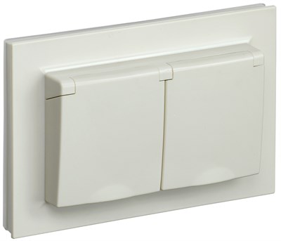 BRITE Роз. 2-я с кр. 16А в сб IP44 РСбш12-3-44-БрКр беж. IEK BR-R26-16-44-K10-F - фото 241976