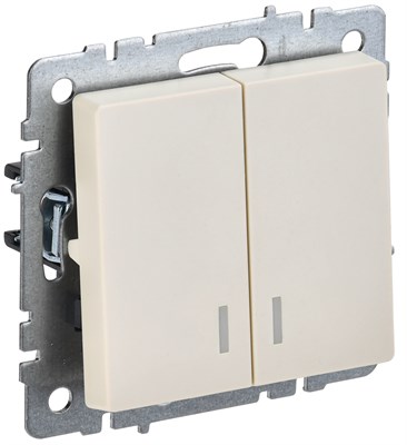 BRITE Выключ. 2-кл. с инд. 10А ВС10-2-1-БрКр беж. IEK BR-V20-1-10-K10 - фото 241985