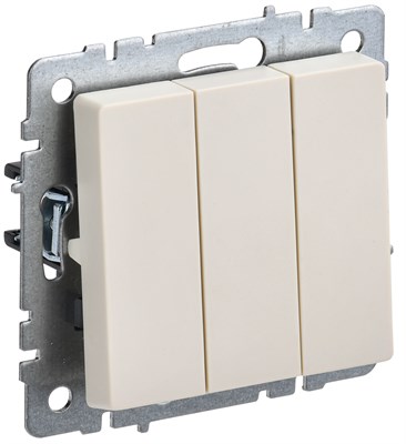 BRITE Выключ. 3-кл. 10А ВС10-3-0-БрКр беж. IEK BR-V30-0-10-K10 - фото 241986