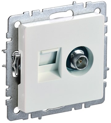 BRITE Роз. двойная TV+RJ45 кат.5E РТВ/РК12-БрЖ жемч. IEK BR-AK20-1-K36 - фото 241991