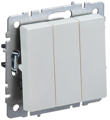 BRITE Выключ. 3-кл. 10А ВС10-3-0-БрЖ жемч. IEK BR-V30-0-10-K36 - фото 242008