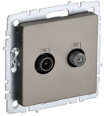 BRITE Роз. двойная TV+SAT РТВ/РСп12-БрШ шамп. IEK BR-AF20-O-K37 - фото 242012