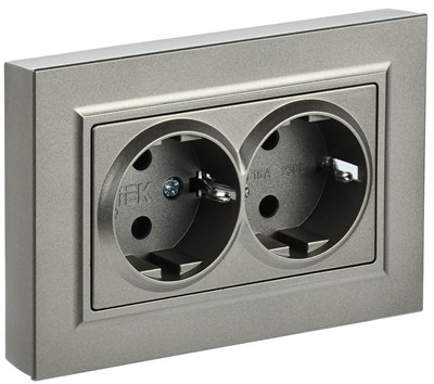 BRITE Роз. 2-я с з/к без з/ш 16А в сб. РС12-3-БрШ шамп. IEK BR-R21-16-K37-F - фото 242021