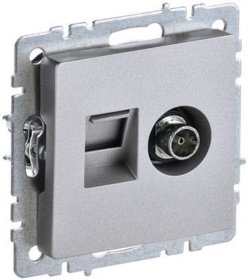 BRITE Роз. двойная TV+RJ45 кат.5E РТВ/РК12-БрА алюм. IEK BR-AK20-1-K47 - фото 242036