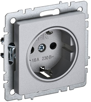 BRITE Роз. с з/к без з/ш 16А РС11-1-0-БрА алюм. IEK BR-R11-16-K47 - фото 242040